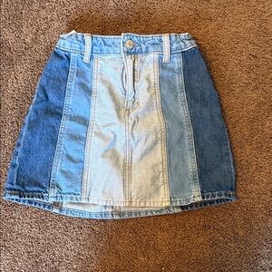 Girls Denim Patchwork Skirt